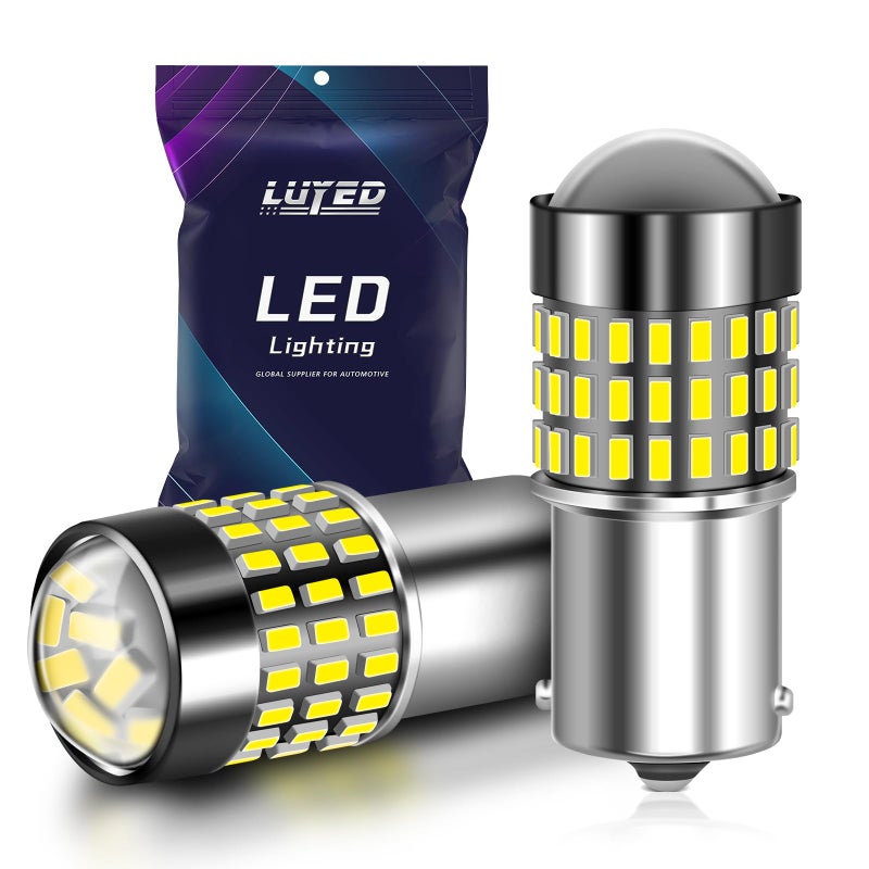 LUYED 1156 LED Bulb 1800Lumens Super Bright 3014 78-EX Chipsets 1156 1141 1003 7506 LED Bulbs Used for Back Up Reverse Lights,Brake Lights,Tail Lights,Rv lights,Xenon White,Pack of 2 - Image 1
